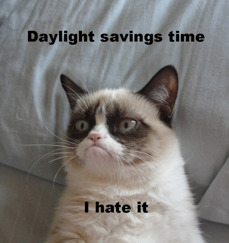 Grumpy Cat And I Say No To Daylight Savings Time!